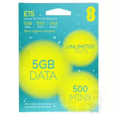 EE T Mobile SIM Card With 5GB Data 500 Minutes And Unlimited Text • £1