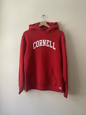 Vintage Russell Athletic Cornell University College Red Spellout Hoodie - Small • $22