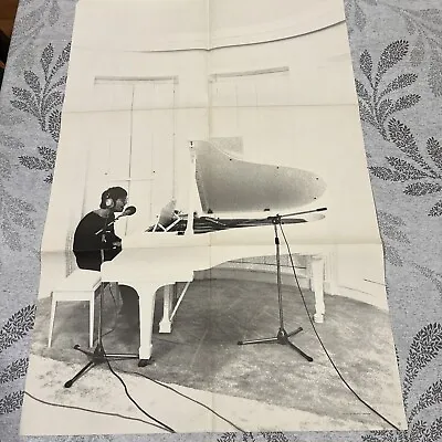 Vintage JOHN LENNON At PIANO Poster IMAGINE Photo By Peter Fordham THE BEATLES • $24.99