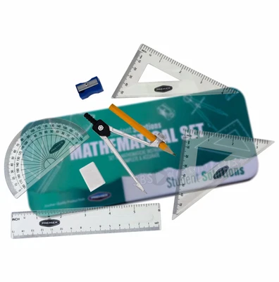 £3.65 • Buy Premier - 8 Piece Maths Set Tin. Compass, Protractor, Sharpener, Ruler Etc 27144