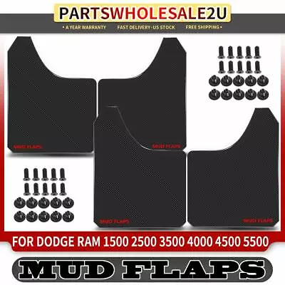 Set Of 4 Universal Fender Black Splash Guards Mud Flaps For Dodge Pickup Truck • $24.59