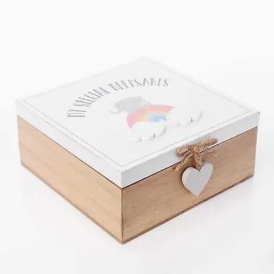 PetitiCheri Baby Girl Keepsake Box Pink Wooden Baby Memories Box- New Baby Gift • £13.89