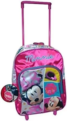 Disney Minnie Mouse Backpack Trolley Suitcase Wheels (Medium) • £26.49