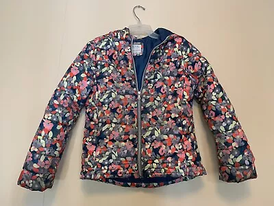 Zara Girls Blue Floral Pink Lightweight Puffer Jacket Size 13/14 • $25