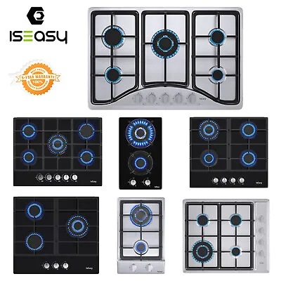 Gas Cooktop 2-5 Burners Drop-in Stainless Steel/Tempered Glass LPG/NG Gas Stove • $89.99