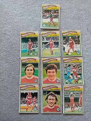 10  X Middlesbrough Topps Football Cards 77/78 • £6.99