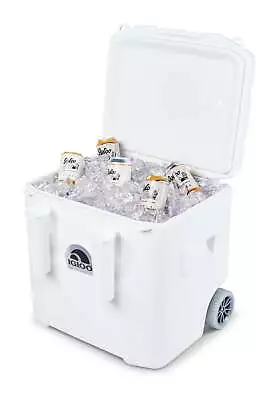 52 QT 5-Day Marine Ice Chest Cooler With Wheels White NEW • $63.15