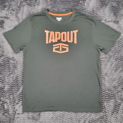 Tapout Shirt Adult Large Green Orange Logo Spellout Short Sleeve UFC MMA Gym Men • $19.93