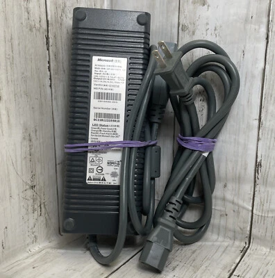 Genuine OEM Microsoft Xbox 360 AC Power Supply Brick W/ Cord 175W 12VHP-AW175EF3 • $18