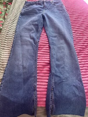 Mango Womens Blue Straight Jeans Size 10 Raw Hem brand New With Tags • £10