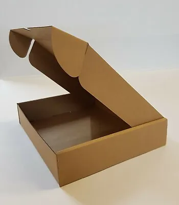 Cardboard Lidded Box Postage Postal PackagingMail Small Parcel Gift 236x196x47mm • £4.32