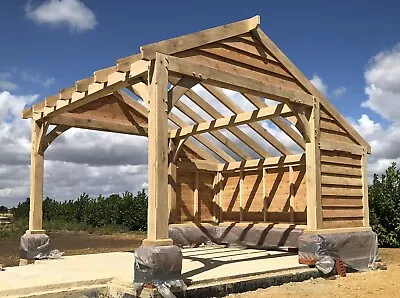 Oak Gazebo  4m X 3.5m Car Port Frame & Cladding • £4500