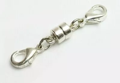   Sterling Silver 5.5 Mm Magnetic Clasp With Lobster Lock Clasp Double Clasp KB8 • $17.99