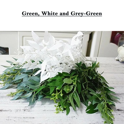 £4.49 • Buy Artificial Single Stem 5 Prongs Willow Leaves Flower Silk Grass Plant Fake Leaf