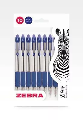 Zebra Z Grip 1.0 Mm Ballpoint Pen - Blue (Pack Of 10) 1952 • $14.87