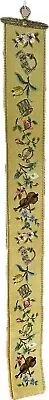 VTG Long Instrument Floral Bell Pull Music Cross Stitch Embroidery Needlepoint • $29.99