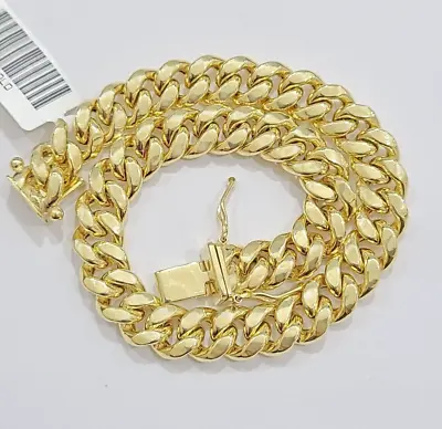 Mens Real 14k Gold Bracelet 8mm 8.5 Inch Miami Cuban Link Box Clasp Strong 14 KT • $983.94