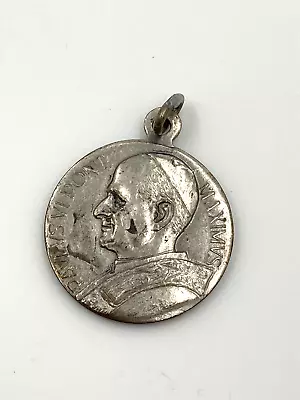 Vintage Pope Paulus VI Catholic Vatican Medal Jump Ring Charm Bust Rome Italy • $15.99