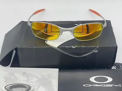 Oakley 05-687 Square Wire 2.0 -Spring Hinge-Silver Frame Fire Iridium Sunglasses • $599.99