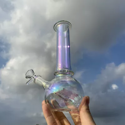 6inch Rainbow Glass Hookah Smoking Pipe Beaker Water Pipes Bong W/ Downstem US • $15.19