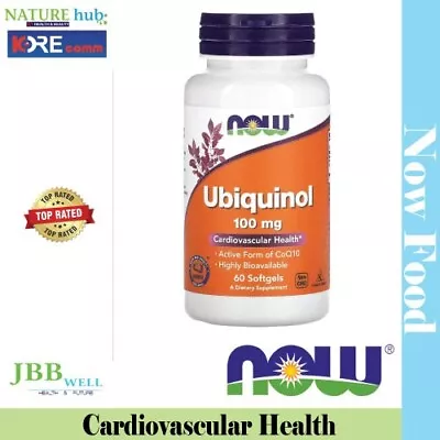 NOW Foods Ubiquinol 100 Mg 60 Softgels Exp. 10/2025 • $40.61