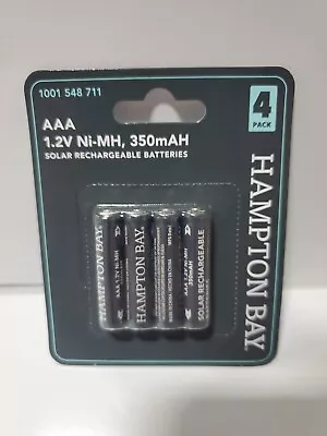 Hampton Bay AAA Battery 350 MAH 1.2 Volt Solar Rechargeable NiMH 1001 548 711 • $9.99