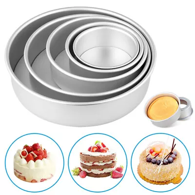 6/8/10  Cake Mold Aluminium Alloy Round DIY Cakes Pastries Mould Baking Tin Pan • $12.99