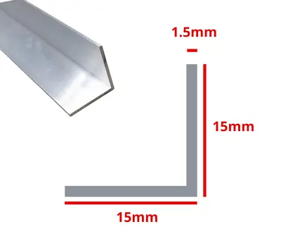 £2.88 • Buy ALUMINIUM ANGLE  15mm 20mm 25mm 35mm 40mm 50mm Equal Angle Aluminum 