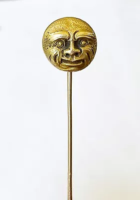 Fantastic Antique Art Nouveau 14k Stick Pin Moon Face  • $895