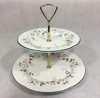 Pfaltzgraff Winterberry Two Tiered Tidbit Tray Server 2 Tier • $16.95