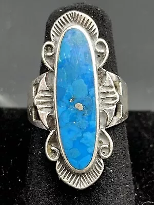 Vintage Southwest 925 Sterling Silver & Turquoise Ring Navajo Size 8-8.5 • $25