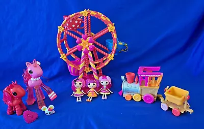 Lalaloopsy Mixed Lot: Ferris Wheel Mini Dolls  Motorized Train & Ponies. • $55