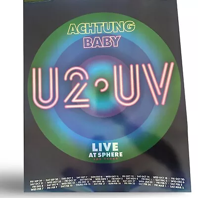 U2 Uv Live At Sphere 03/01/24 Las Vegas Official Poster 40 Dates March 2024 • $124.99