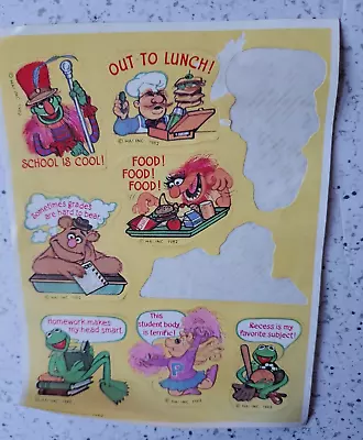 Vintage 7 Muppet Stickers Jim Henson School Food Lunch Recess Homework 1982 • $5