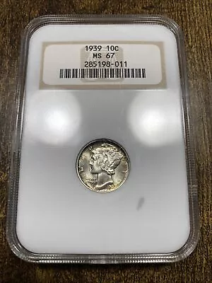 (E#51) FATTY 1939-P NGC MS67 Mercury Dime 10c Old Holder  • $28