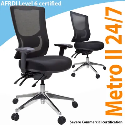 $595 • Buy Buro Metro II High Back Ergonomic Chair  Aluminium Base Chair   
