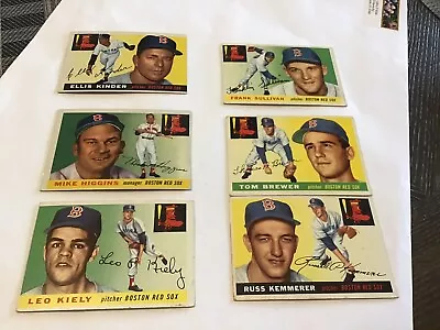 1955 Topps Red Sox Lot (6) Higgins 150 Kinder 115 Brewer 83 Sullivan 106 …. • $16.99
