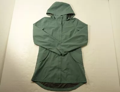 Women's Eddie Bauer WeatherEdge Green Lightweight Hooded Full Zip Rain Jacket S • $24.95