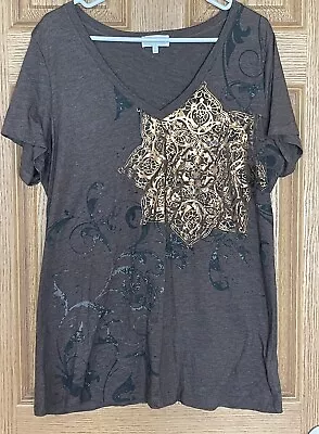 Womens Maurices Brown With Gimmering Copper Top Size 1 • $4.99