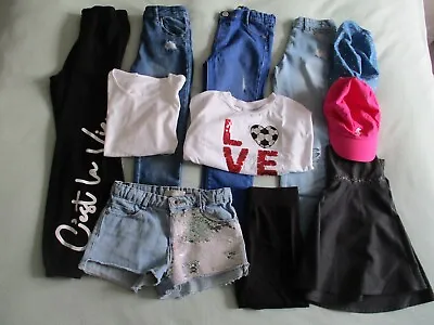 Girls Clothes Bundle -  Age 8 - Denim Jeans/Shorts/School/Caps/River Island/Zara • £8.99