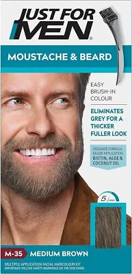 Just For Men Colour Dye Gel Moustache And Beard-GENUINE • £7.99