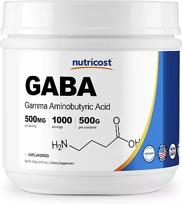 Pure GABA 500G Powder (Gamma Aminobutyric Acid) (500 Grams/1.1 Pounds • $31.15