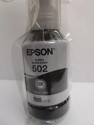 Genuine Epson 502 Black 127 Ml EcoTank Ink Bottle Best Before 05.2026 NEW SEALED • $14.29