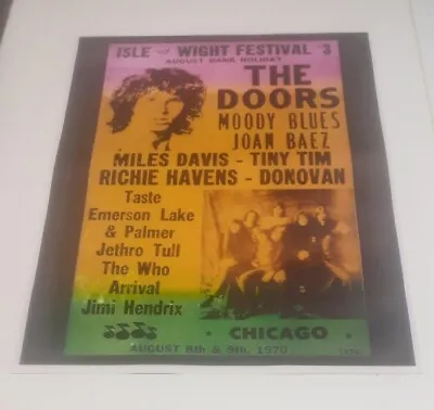 £7.95 • Buy Isle Of Wight Music Festival 1970 Poster The Doors Jimi Hendrix Jethro Tull Who
