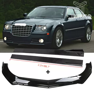 For Chrysler SRT8 300C Glossy Front Bumper Lips Splitter Spoiler + Side Skirt • $134.25