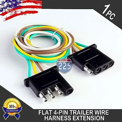 6ft Trailer Light Wiring Harness Extension 4-Pin Plug 18 AWG Flat Wire Connector • $10.50