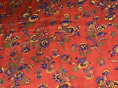 1/2 Yd VTG Karen Jarrar Marcus Brothers Textiles Multicolor Floral Cotton Fabric • $3.68