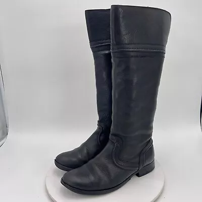 Frye Melissa Trapunto Women Size 7.5B 76442 Black Full Grain Leather Riding Boot • $59.95