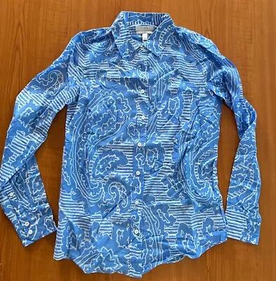 J Crew/Boy Fit/ Periwinkle Blue +White/Long-Sleeves Button Down Shirt/Sz.00 • $13