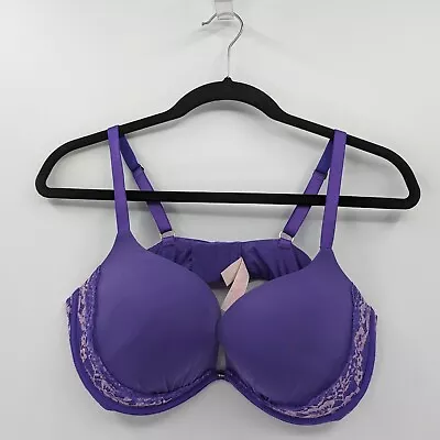 Victoria's Secret Bra Women's 38D Purple Lace Plunge Push Up • $18.99